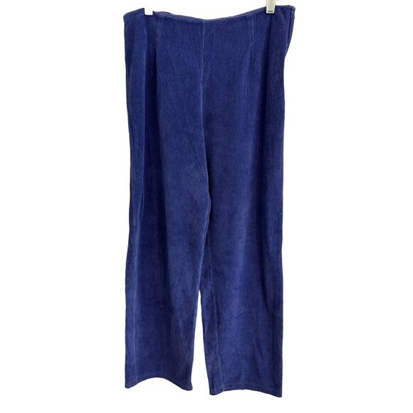April Cornell Pants - Vintage 90's April Cornell Blue Corduroy Straight Leg Pants Sz S High Waist